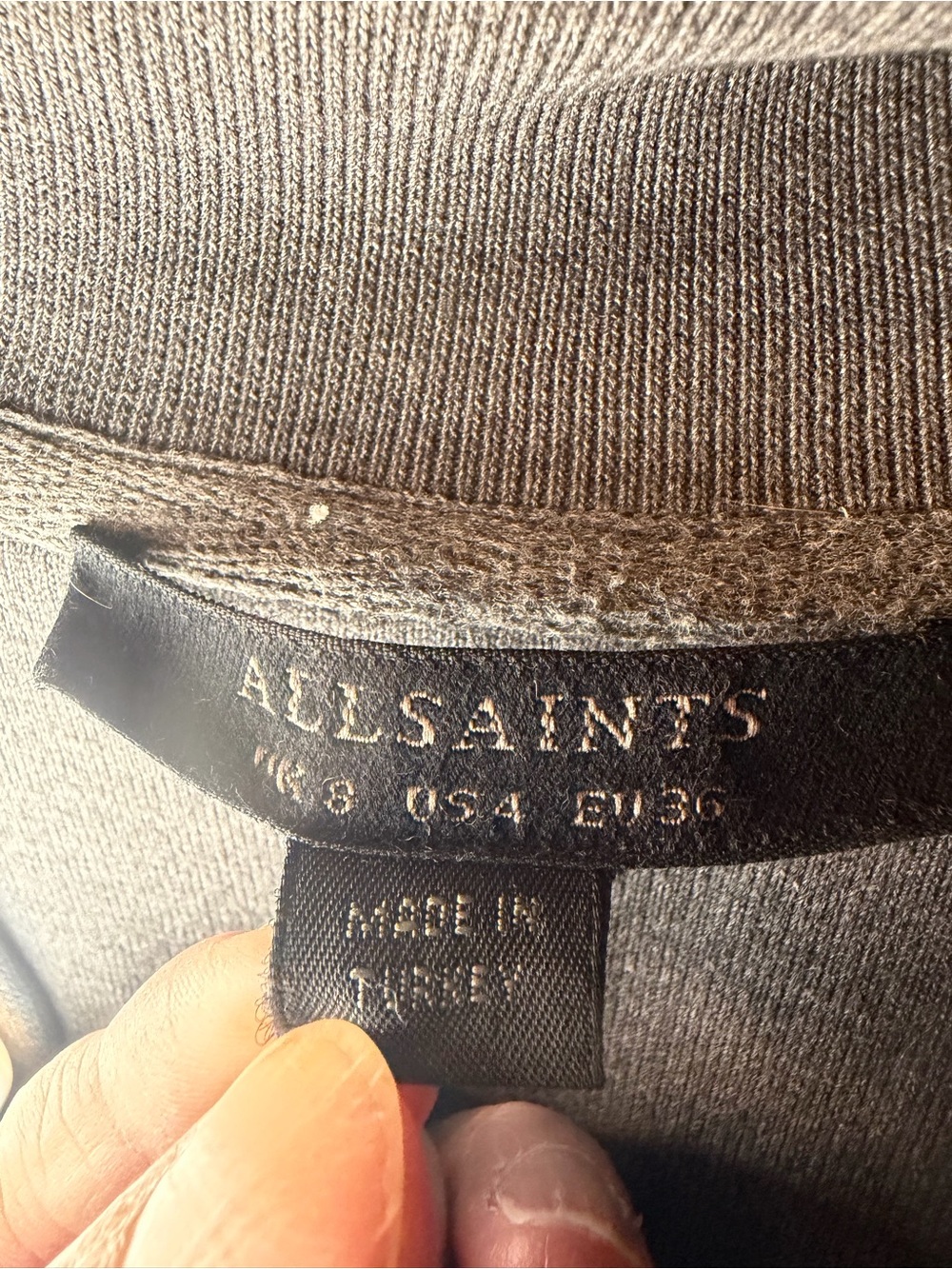 All Saints Gray Open-Front Drawstring Cardigan - Picture 5 of 8